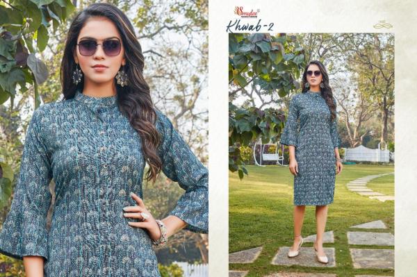 Smylee Khwab 2 Heavy Foil Print Rayon Printed Kurti